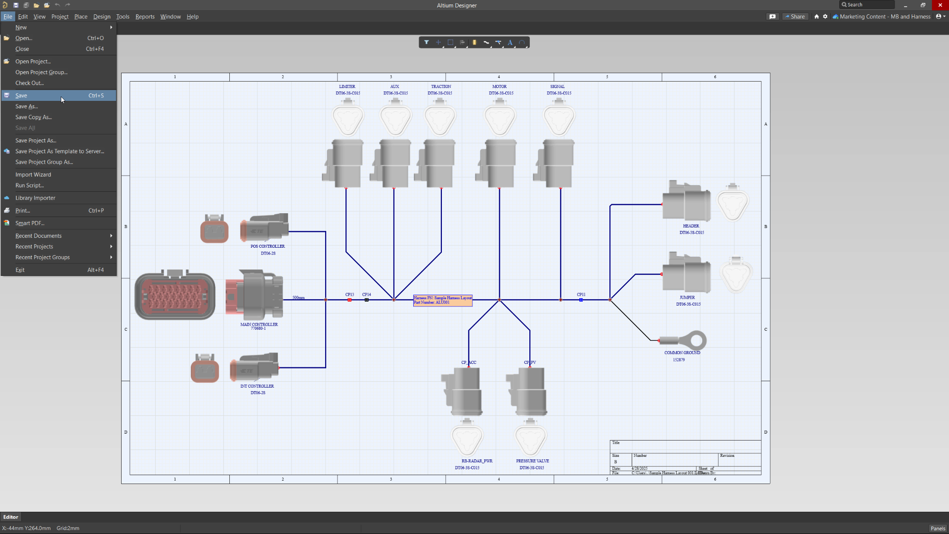 Embedded 3D Models for Harness Designs
